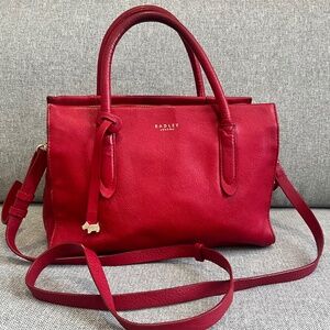 Radley London red pebbled leather bag